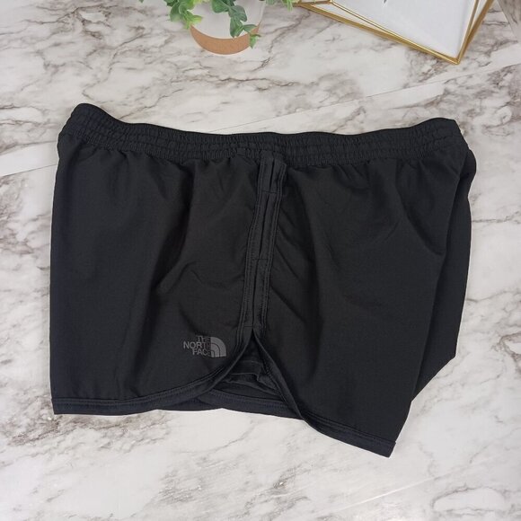 THE NORTH FACE running shorts women's size L black elastic waist - Picture 3 of 7
